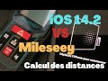 Distance entre les personnes  ios 142 vs le tlmtre mileseey vs lapp mesures sous ios 14