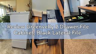 Review Greenvelly 2 Drawer File Cabinet, Black Lateral File Cabinet with Lock,Metal Filing Cabinet f