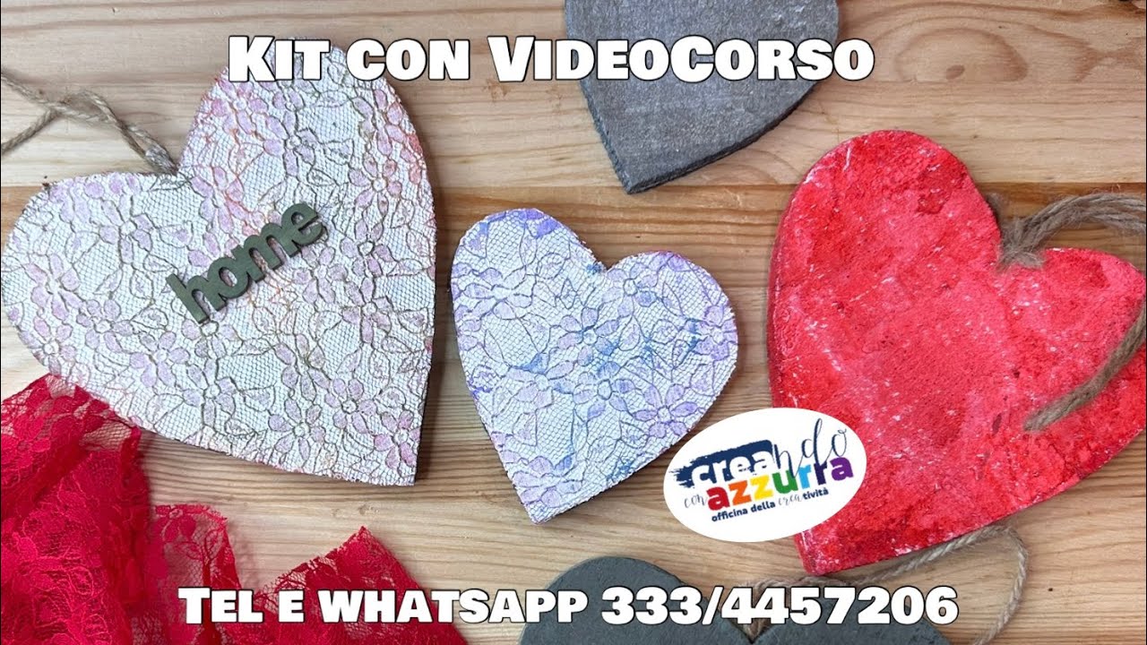 Dipingiamo i Cuori usando un Pizzo di Stoffa - LIVE