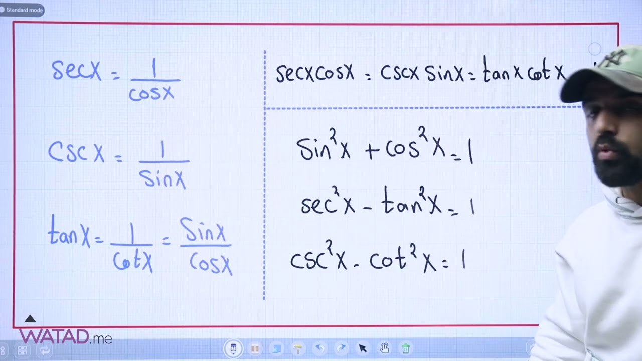 منهاج الاول ثانوي الوحدة الثالثة - المتطابقات و المعادلات المثلثية (الجزء الثالث)