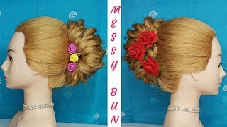 New Messy Bun Hairstyle || Bridal Juda Hairstyle