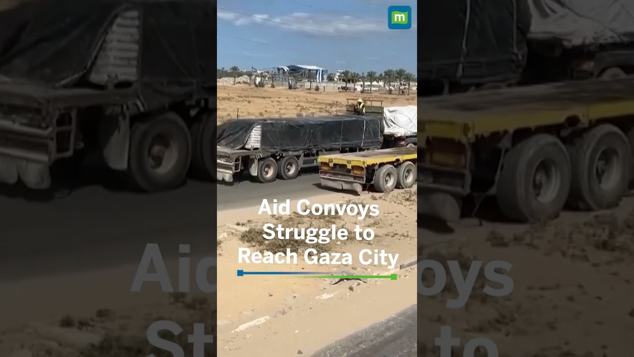 Trucks carrying aid seen in Gaza’s Khan Younis
