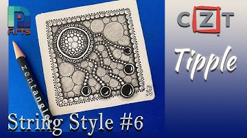 Zentangle® art -  - String Style #6 - CZT - Focus Tangle TIPPLE