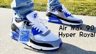 estoy de acuerdo con Torpe costo Air Max 90 Hyper Royal Unboxing & On Feet - YouTube