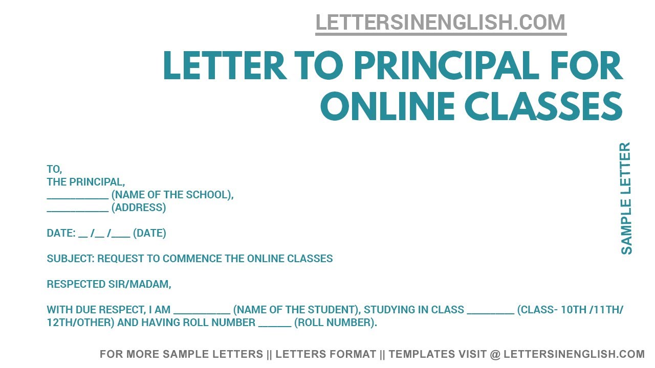 application letter for online classes