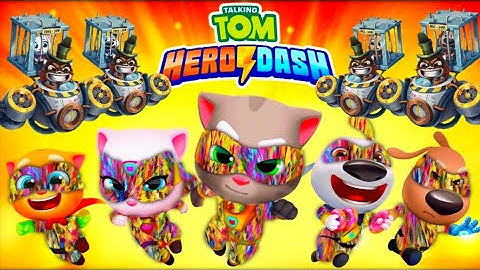 talking tom hero dash - super hero tom mix colour - saving all heroes - full gameplay (android, ios)