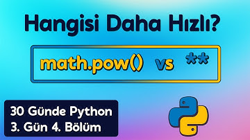 Üs Alma: ** vs math.pow() Karşılaştırması | 30 Günde Python Öğren 3. Gün 4. Bölüm