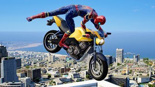 GTA 5 Iron Spiderman Motorcycle Stunts/Fails/Ragdolls Episode10 (Euphoria Ragdolls)