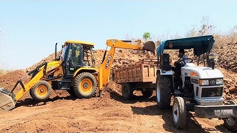 JCB 3dx loading Mud | Eicher 548 Tractor | Eicher 548 | Eicher 548 Fully Loaded | jcb video