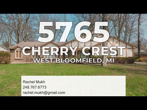 5765 Cherry Crest Drive, West Bloomfield, MI home video tour