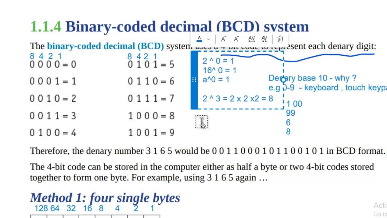 A Level Topic BCD System | Binary Coded Decimal System 2023 | Binary ...