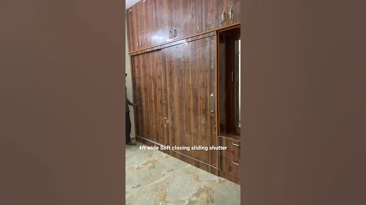 Wardrobe soft close sliding shutters (4ft wide) #interiordesign #wardrobe #sliding #door