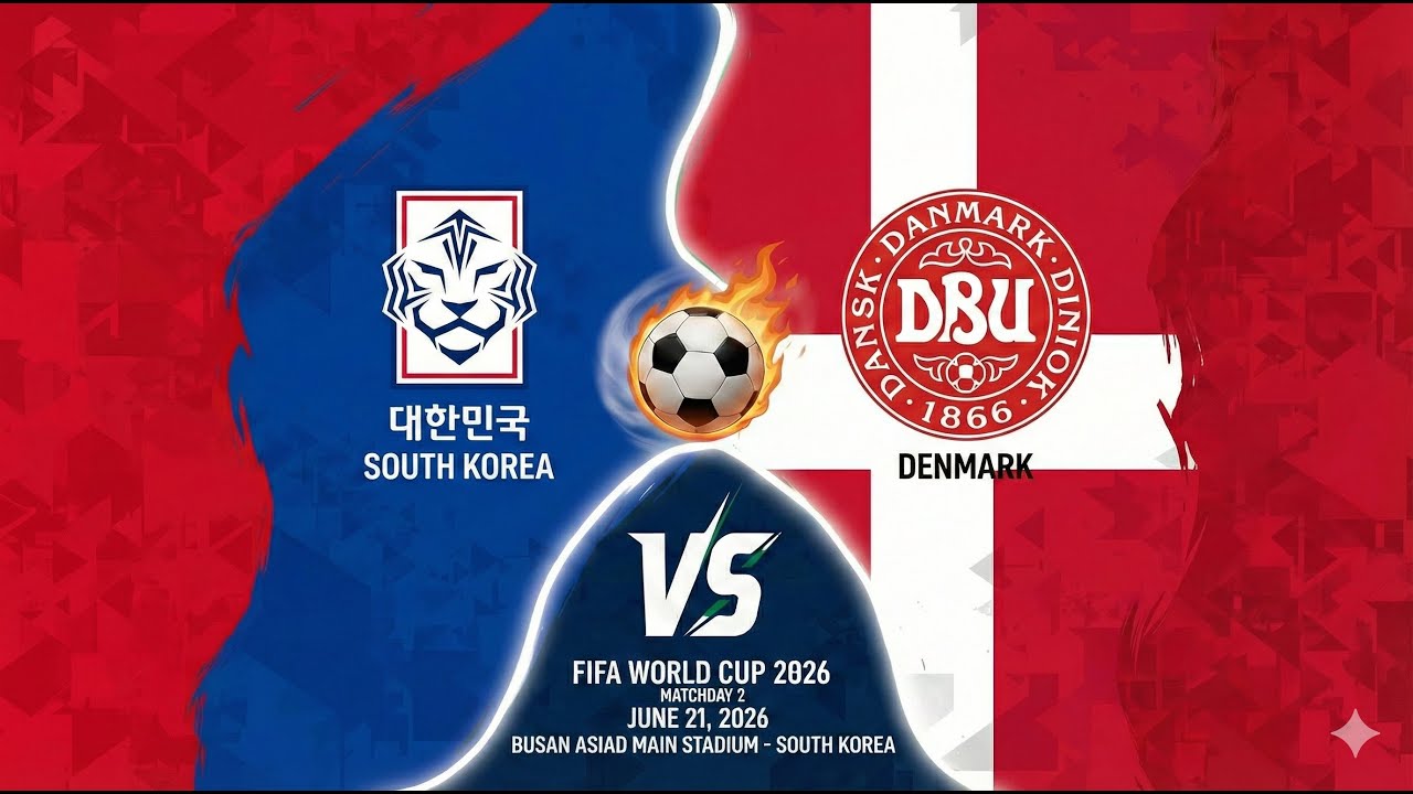 Coreia do Sul 0 x 1 Dinamarca (Grupo A) 1ª Rodada FIFA World Cup 2026™