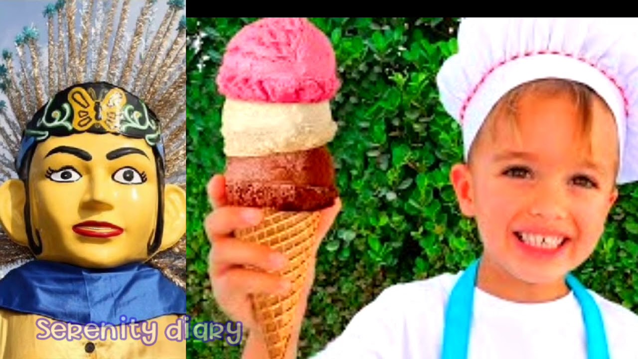  Eskrim  Ice cream bersama kucing lucu  dan ondel ondel 