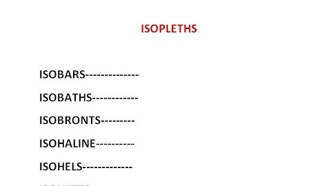 ISOPLETHS GEOGRAPHY
