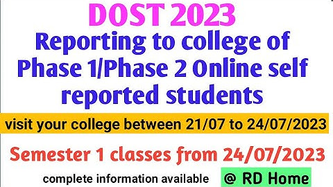 DOST 2023 College reporting dates Semester 1 classes start dates