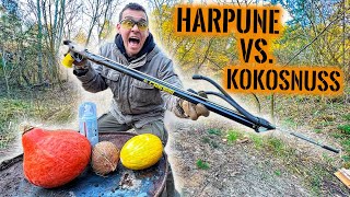 HARPUNE vs. KOKOSNUSS - Wie BRUTAL ist eine HARPUNE von AMAZON | Survival Mattin