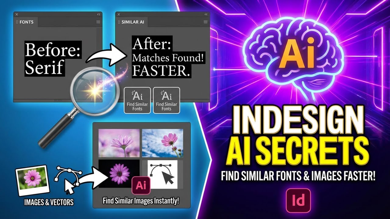 InDesign AI Secrets: Find SIMILAR Fonts & Stock Images FASTER!