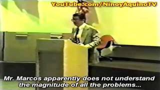 NINOY AQUINO's undated speech in Dallas (between 1981 & 1983)