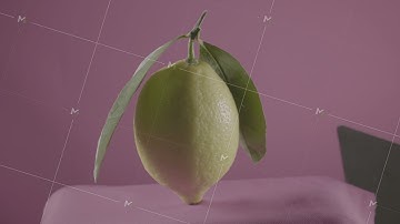 Lemon rotating with loop on fuchsia screen for chroma key