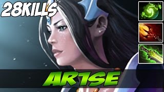 Ar1se 7100 MMR Plays Mirana With dagon and Refresher orb - Dota 2