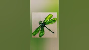 Painting dragonfly in Acrylic colour 💓 #acrylicpainting.