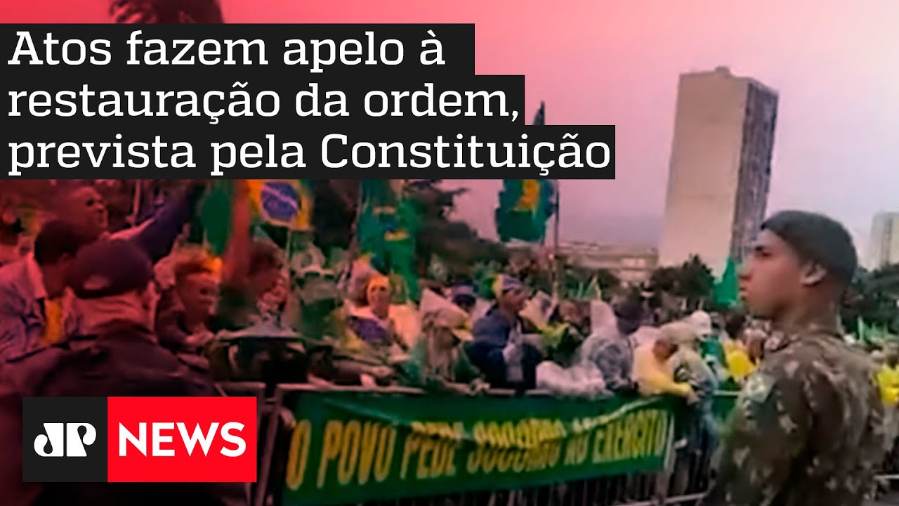 Manifestantes no RJ pedem por intervenção federal após resultado eleitoral