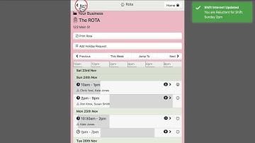 Employee Shift Interest - Rotaville Rota Software