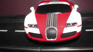 Scalextric Bugatti Veyron on test track with Lights