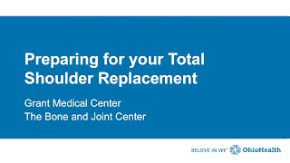 Preparing for your Total Shoulder Replacement