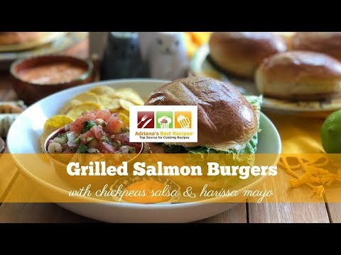 Grilled Salmon Burgers with Chickpeas Salsa