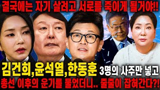 윤석열,김건희,한동훈 세사람의 사주만 넣고 앞날을 묻자.. 경악!! 윤석열 탄핵되고 김건희,한동훈 잡혀들어간…