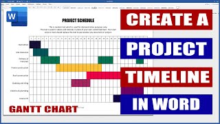 Create a Project Timeline in Word | GANTT CHART