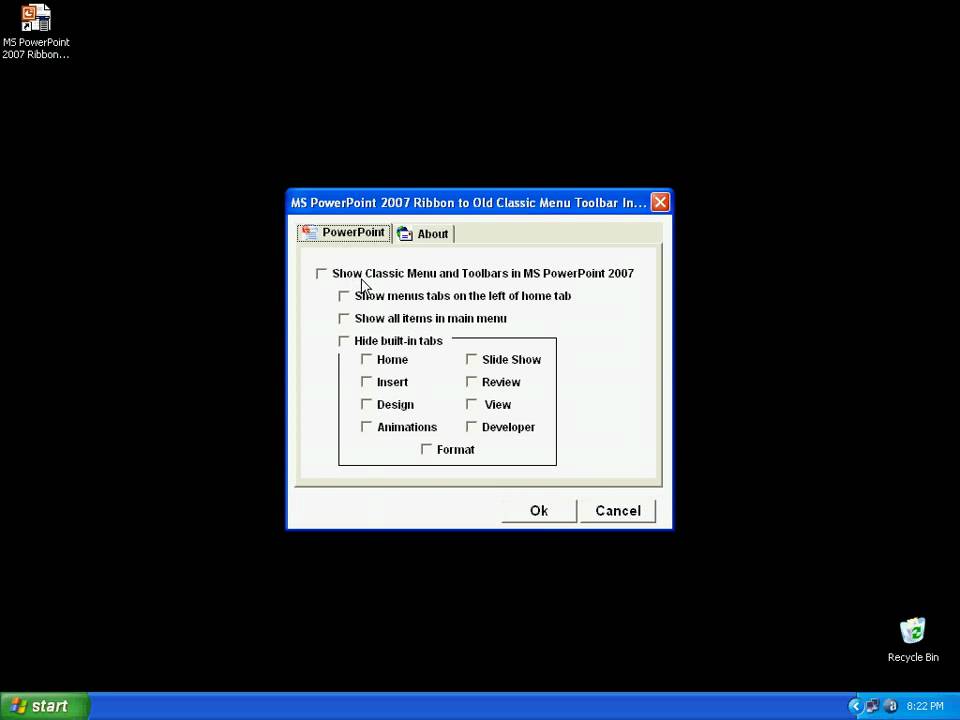How To Use And Uninstall Ms Powerpoint 07 Ribbon To Old Classic Menu Toolbar Interface Software Youtube How To Use And Uninstall Ms Powerpoint 07 Ribbon To Old Classic Menu Toolbar Interface Software Youtube