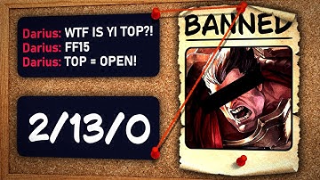 THIS DARIUS GOT BANNED FOR FACING MASTER YI TOP...
