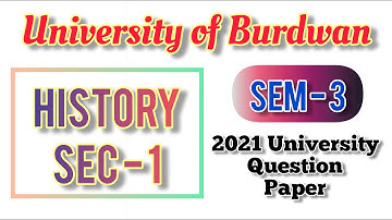 Burdwan University | History SEC-1 | Semester- 3 | 2021 Question Paper