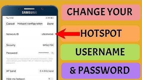 How to change mobile hotspot username and password / hotspot username