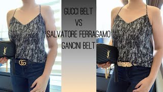 GUCCI BELT vs SALVATORE FERRAGAMO GANCINI BELT COMPARISON