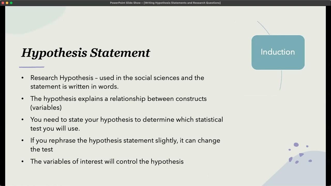 Correlation Hypothesis Statements