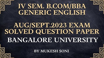 Solved QP-2023-BU-4th sem. B.Com/BBA- Generic English