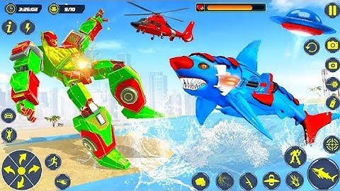 Shark Robot Transformation - Car Robot Wala Game - Android Gameplay