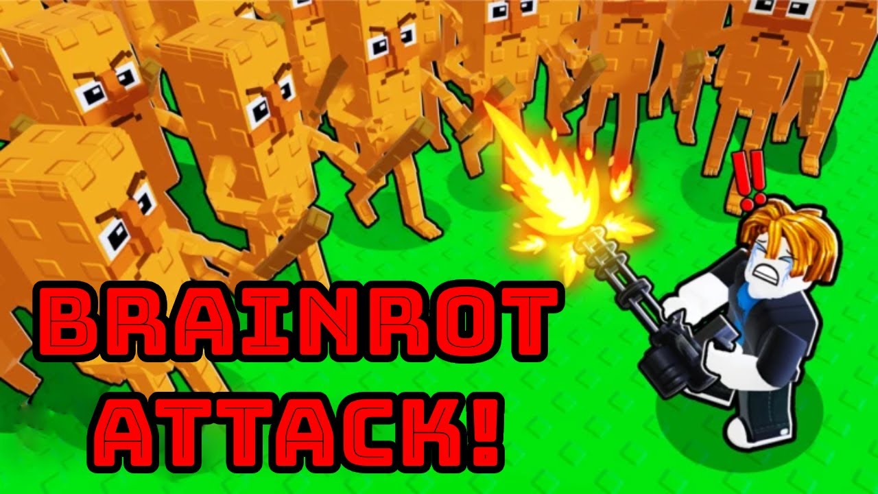 ป้องกันตัวจากพวกBrainrots Roblox แมพ Brainrot Attack!