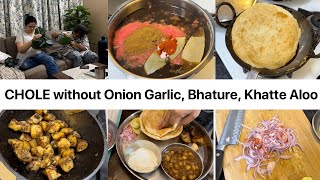 Perfect Thali for FESTIVALS | CHHOLE (no Onion No Garlic) Bhature *NEW* Recipe, Khatte Aloo