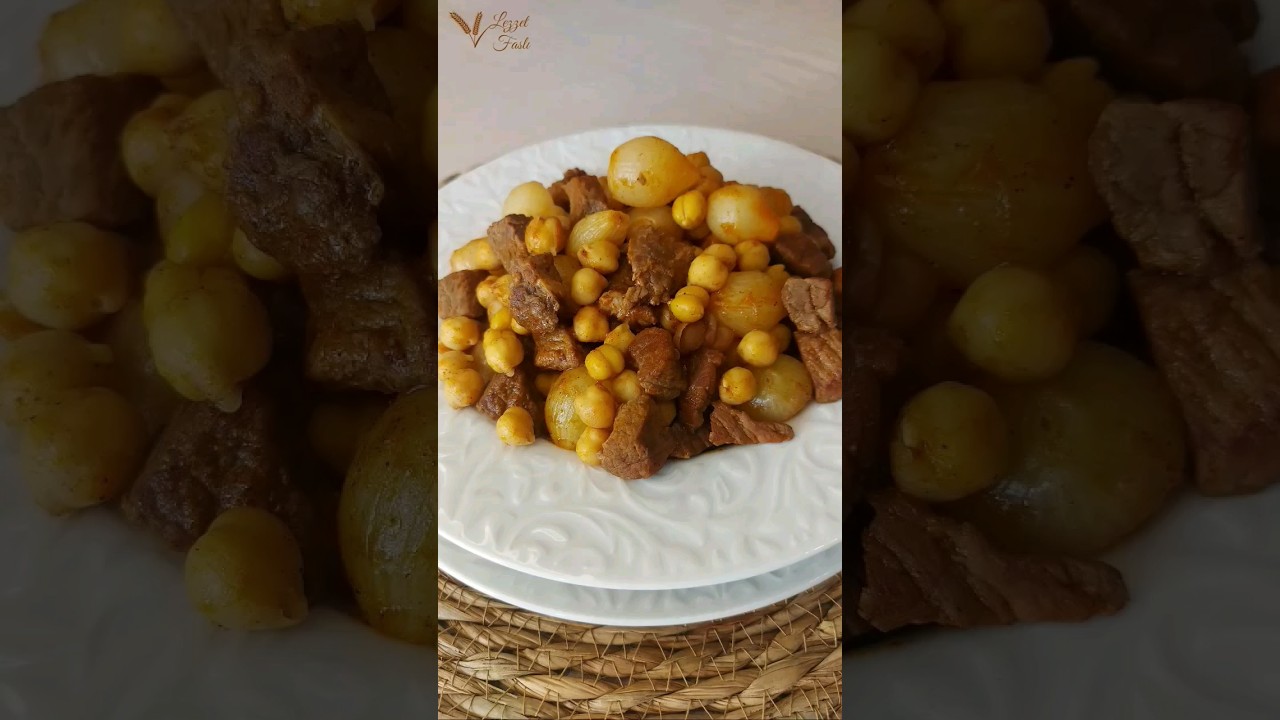 YEMEYE DOYAMAYACAKSINIZ❗ENFES ETLİ-ARPACIK SOĞANLI NOHUT YEMEĞİ TARİFİ????????#shorts #cooking #yemek