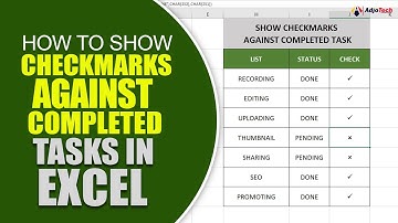 How to add checkmarks to completed task in excel