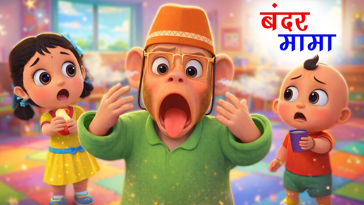 Bandar Mama | बंदर मामा + Many More Popular Rhymes For Kids | Hindi Rhymes
