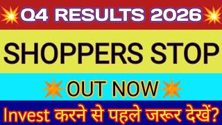 Shoppers Stop Q4 Results 2026  Shoppers Stop Results Today  Shoppers Stop Share Latest News