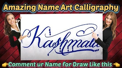 Kashmala Name Signature Calligraphy Status | How to Draw, Cursive Calligraphy with Cut Marker