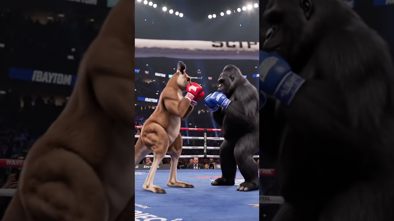 A KANGAROO FIGHT WITH A GORILLA VERY EPIC FIGHT 