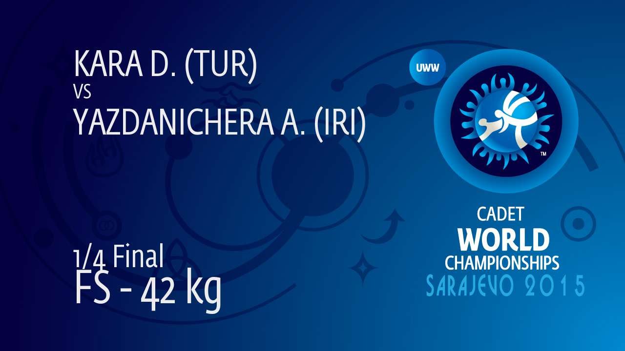 1/4 FS - 42 kg: A. YAZDANICHERA (IRI) df. D. KARA (TUR), 11-8